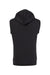 J America JA8877/8877 Mens Fleece Sleeveless Hooded Sweatshirt Hoodie w/ Pouch Pocket Black Flat Back