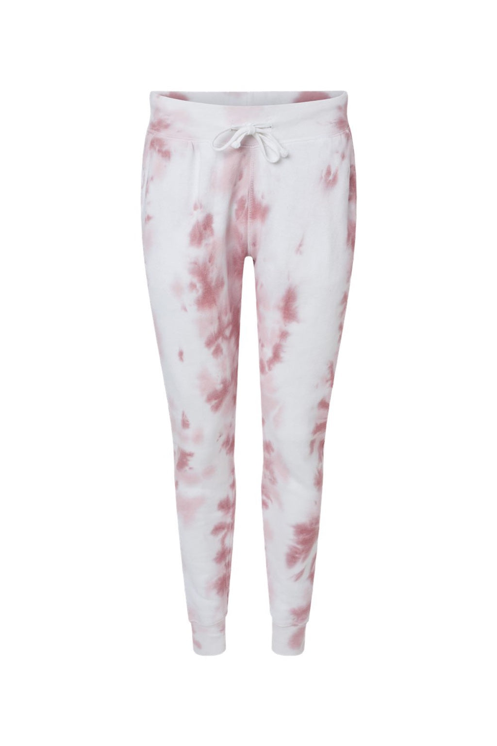 J America 8884JA Mens Tie-Dye Fleece Jogger Sweatpants w/ Pockets Dusty Rose Flat Front