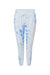 J America 8884JA Mens Tie-Dye Fleece Jogger Sweatpants w/ Pockets Periwinkle Blue Flat Front