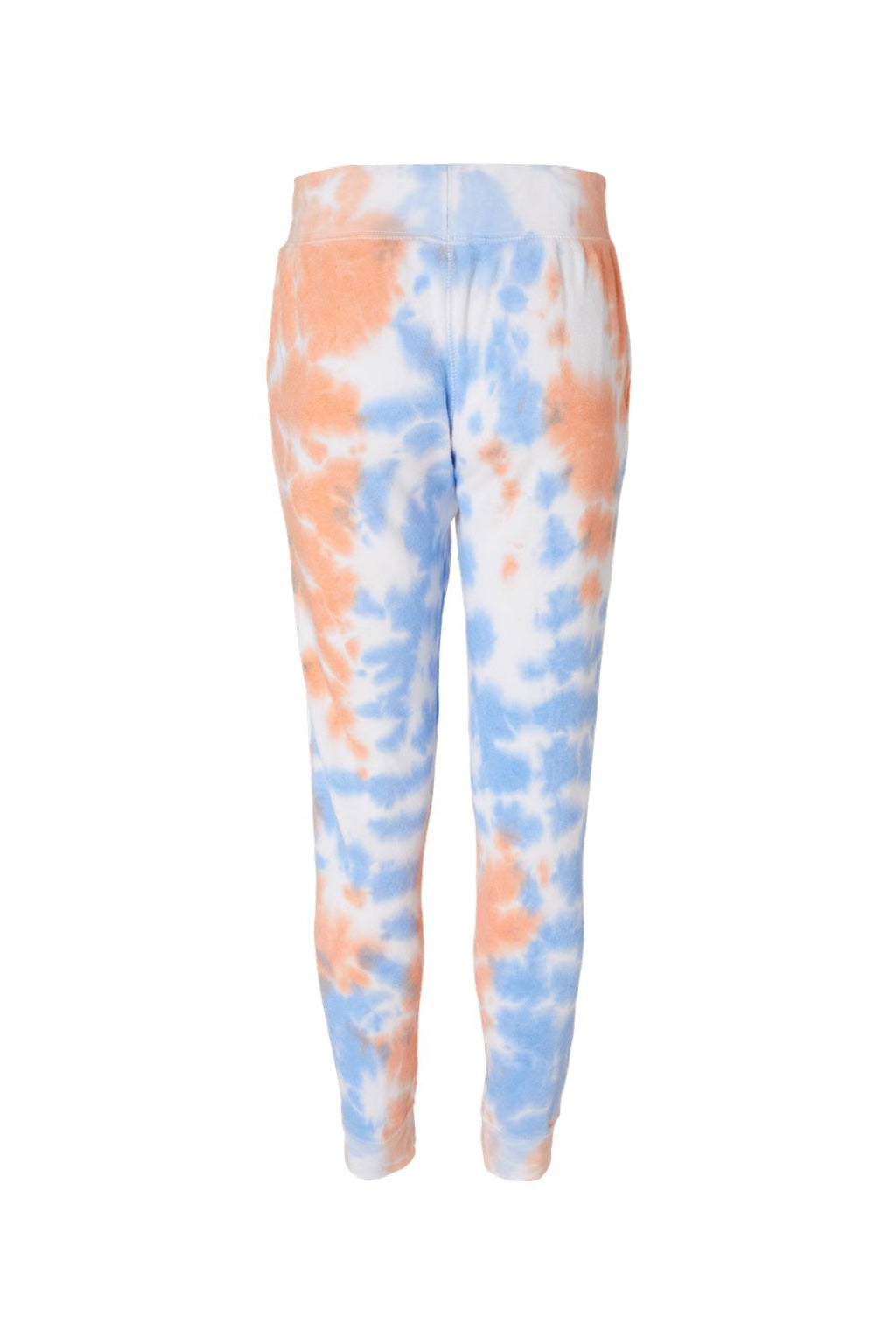 J America 8884JA Mens Tie-Dye Fleece Jogger Sweatpants w/ Pockets Sunset Flat Back