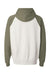 J America JA8885/8885 Mens Vintage Heather Hooded Sweatshirt Hoodie w/ Pouch Pocket Oatmeal/Army Green Flat Back