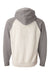 J America JA8885/8885 Mens Vintage Heather Hooded Sweatshirt Hoodie w/ Pouch Pocket Oatmeal/Smoke Grey Flat Back