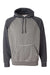 J America JA8885/8885 Mens Vintage Heather Hooded Sweatshirt Hoodie w/ Pouch Pocket Smoke Grey/Charcoal Grey Flat Front