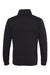 J America JA8890/8890 Mens Quilted 1/4 Snap Down Sweatshirt Black Flat Back