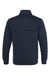 J America JA8890/8890 Mens Quilted 1/4 Snap Down Sweatshirt Navy Blue Flat Back