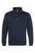J America JA8890/8890 Mens Quilted 1/4 Snap Down Sweatshirt Navy Blue Flat Front