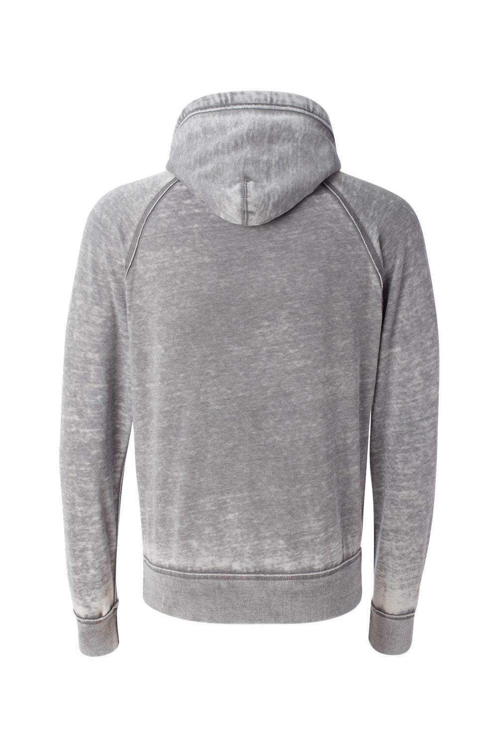 J America JA8915/8915 Mens Vintage Zen Burnout Fleece Hooded Sweatshirt Hoodie w/ Pouch Pocket Cement Grey Flat Back