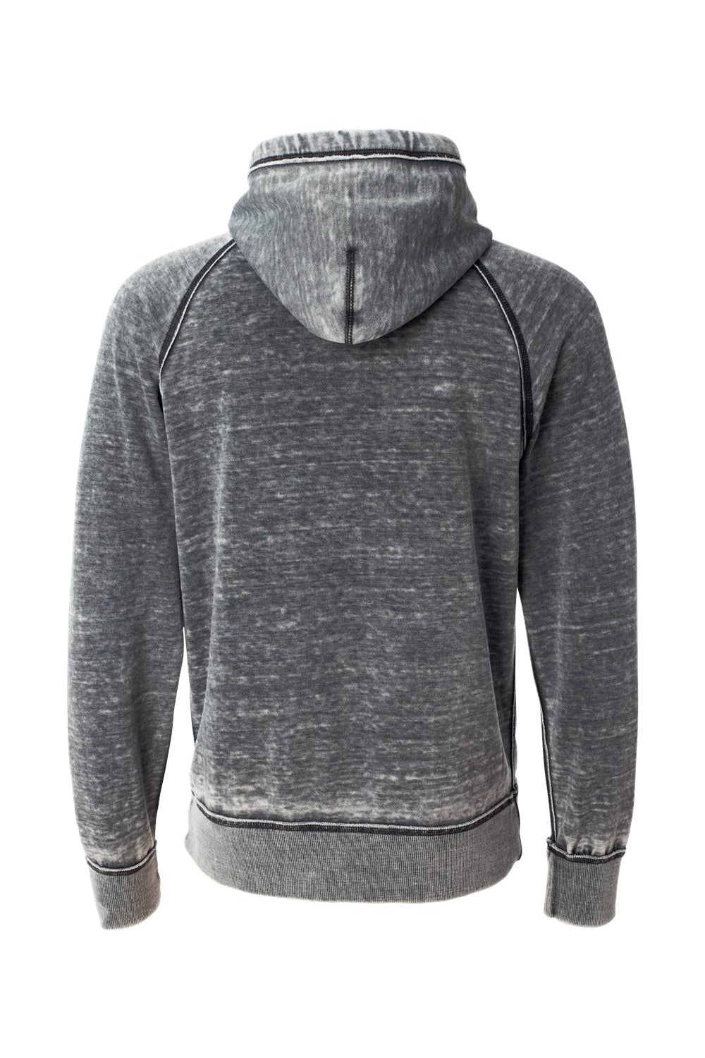 J America JA8915/8915 Mens Vintage Zen Burnout Fleece Hooded Sweatshirt Hoodie w/ Pouch Pocket Dark Smoke Grey Flat Back