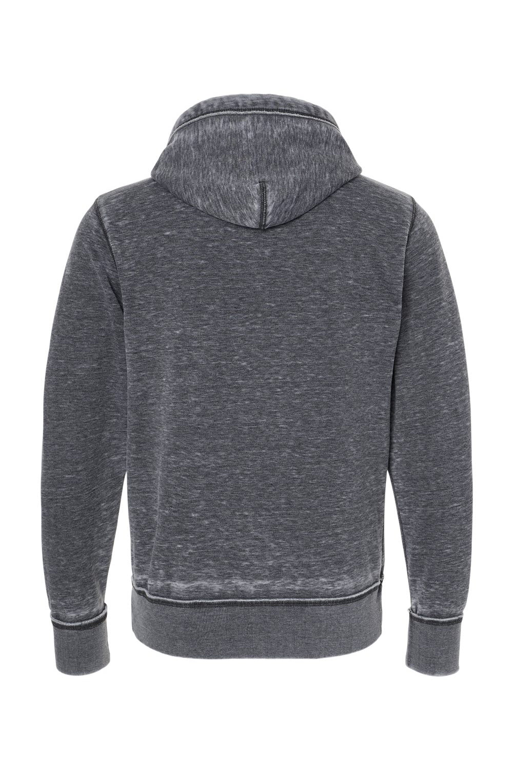 J America JA8916/8916 Mens Vintage Zen Burnout Fleece Full Zip Hooded Sweatshirt Hoodie w/ Pockets Dark Smoke Grey Flat Back