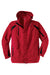 Port Authority J304 Mens All Season II Waterproof Full Zip Hooded Jacket True Red/Black Flat Front