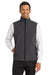 Port Authority J325 Mens Core Wind & Water Resistant Full Zip Vest Heather Charcoal Black Model Front