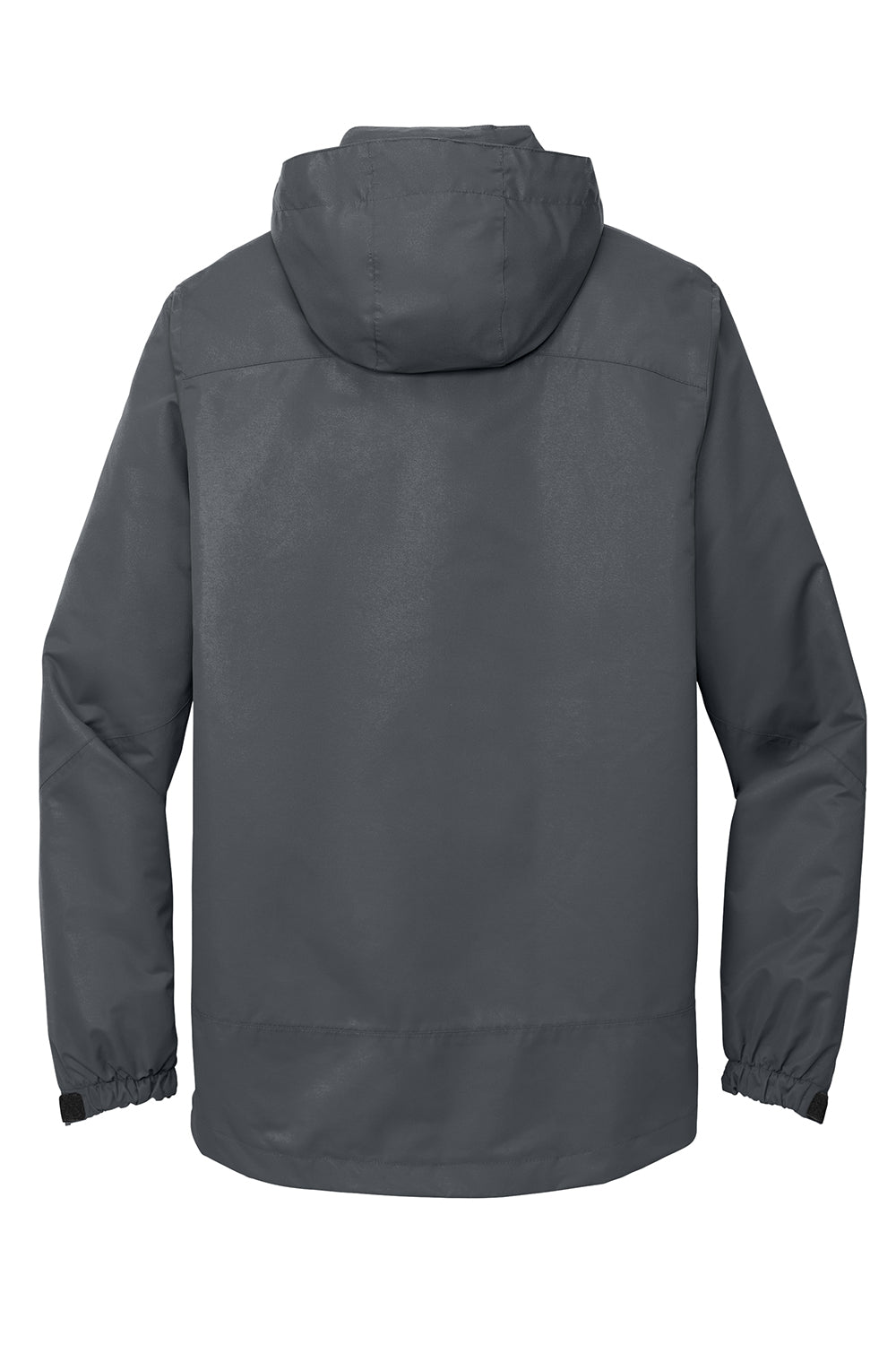 Port Authority J332 Mens Vortex 3-in-1 Waterproof Full Zip Hooded Jacket Magnet Grey/Orange Flat Back