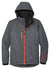 Port Authority J332 Mens Vortex 3-in-1 Waterproof Full Zip Hooded Jacket Magnet Grey/Orange Flat Front