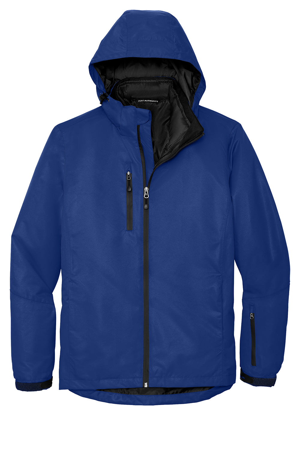 Port Authority J332 Mens Vortex 3-in-1 Waterproof Full Zip Hooded Jacket Night Sky Blue/Black Flat Front
