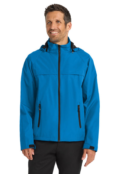 Port Authority J333 Mens Torrent Waterproof Full Zip Hooded Jacket Direct Blue Model Front