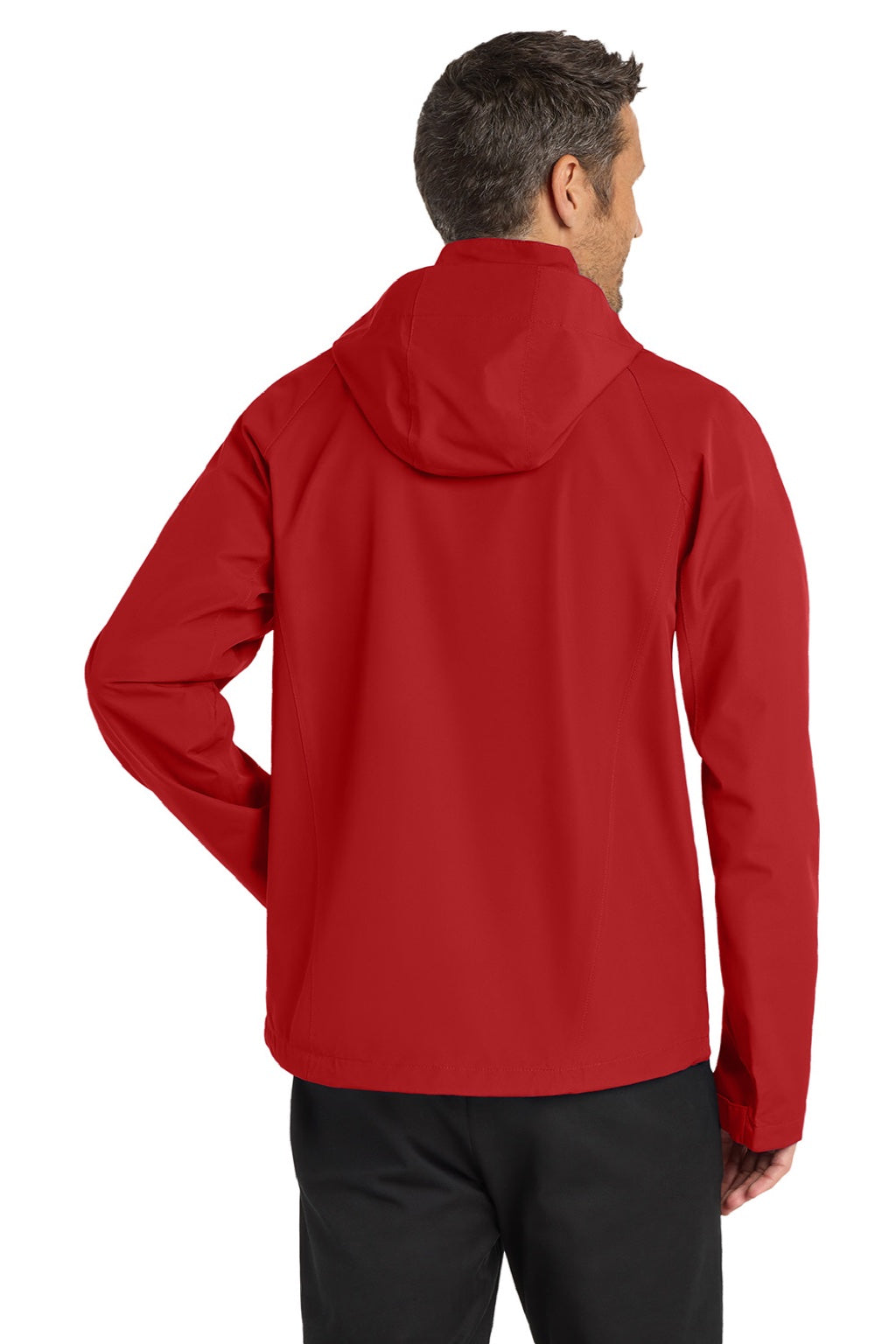 Port Authority J333 Mens Torrent Waterproof Full Zip Hooded Jacket Engine Red Model Back