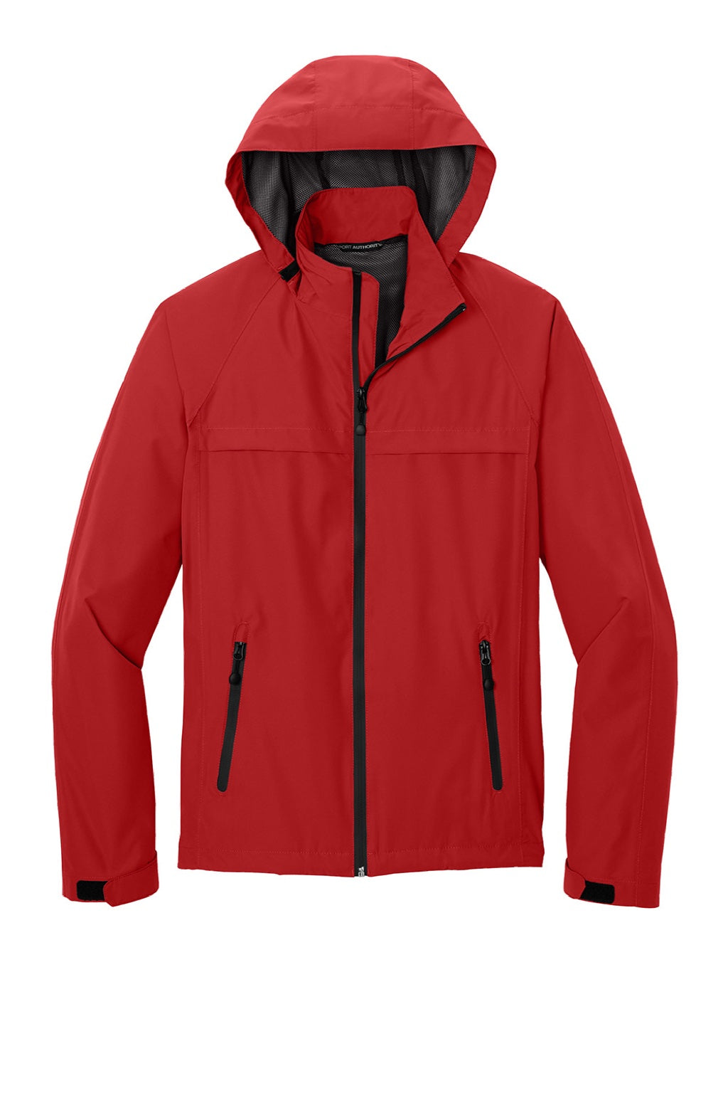 Port Authority J333 Mens Torrent Waterproof Full Zip Hooded Jacket Engine Red Flat Front