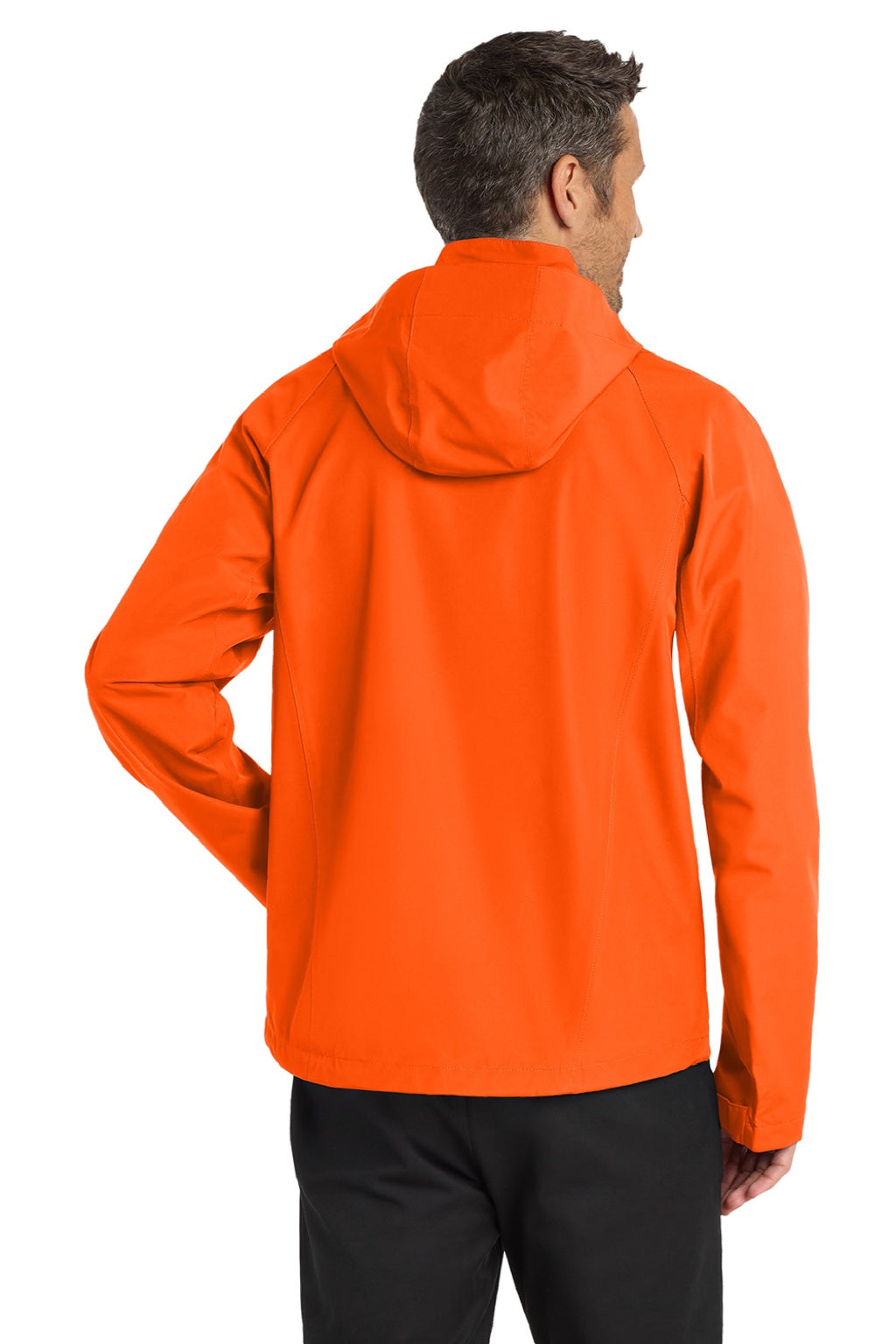 Port Authority J333 Mens Torrent Waterproof Full Zip Hooded Jacket Orange Crush Model Back