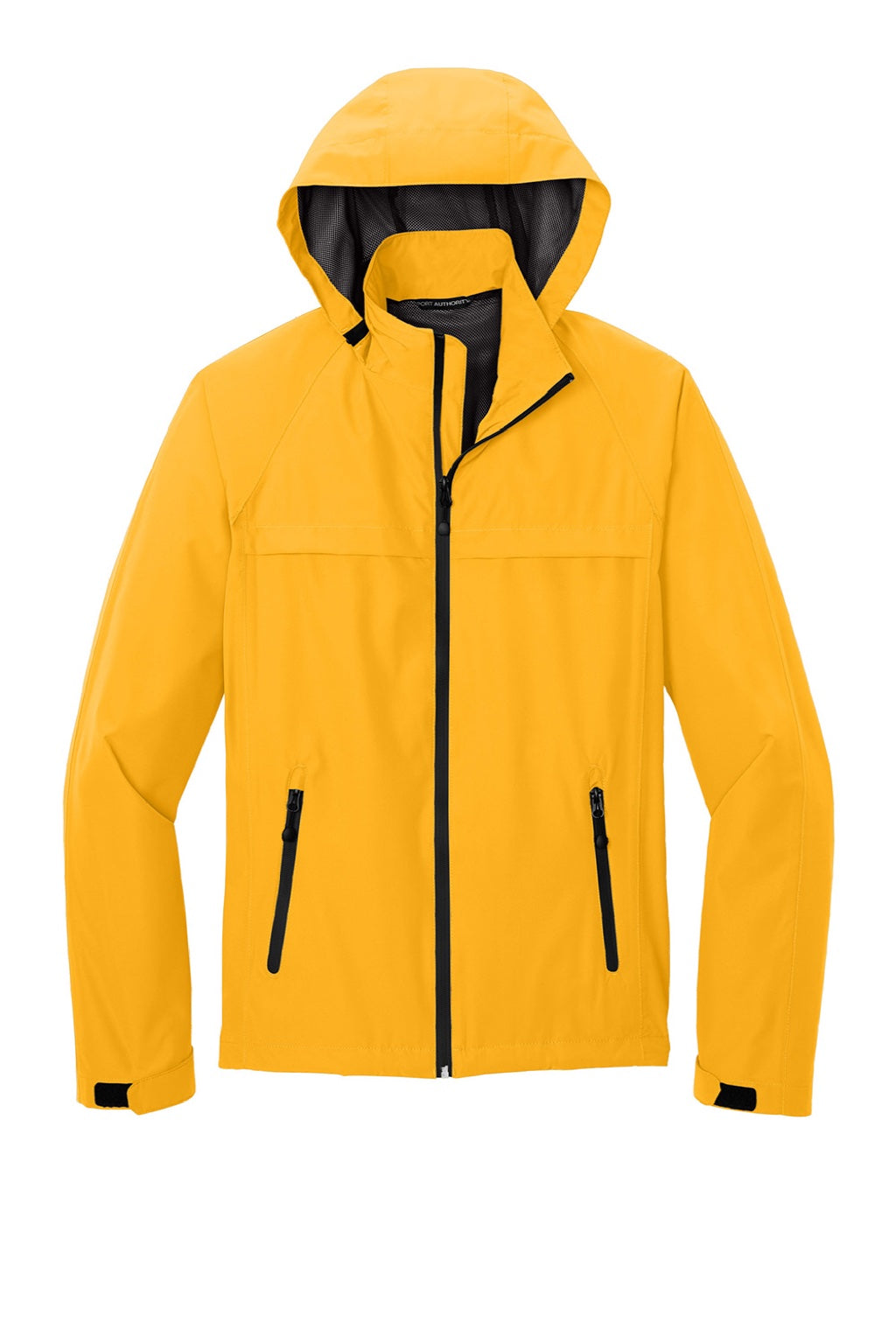 Port Authority J333 Mens Torrent Waterproof Full Zip Hooded Jacket Slicker Yellow Flat Front