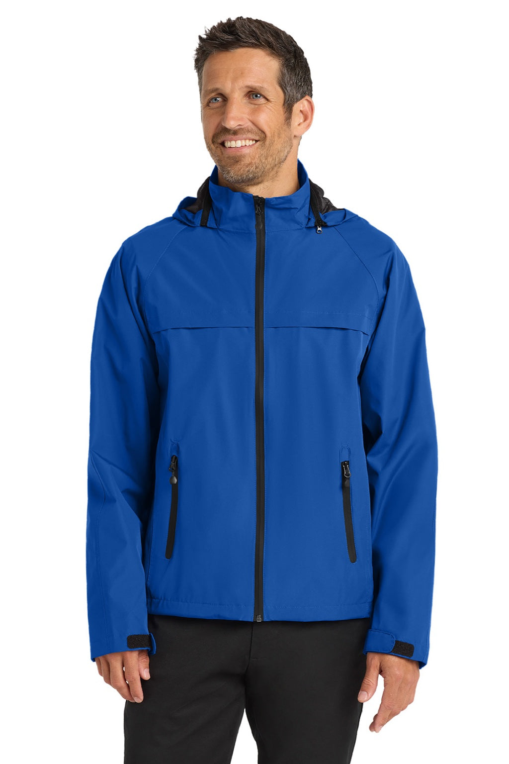 Port Authority J333 Mens Torrent Waterproof Full Zip Hooded Jacket True Royal Blue Model Front