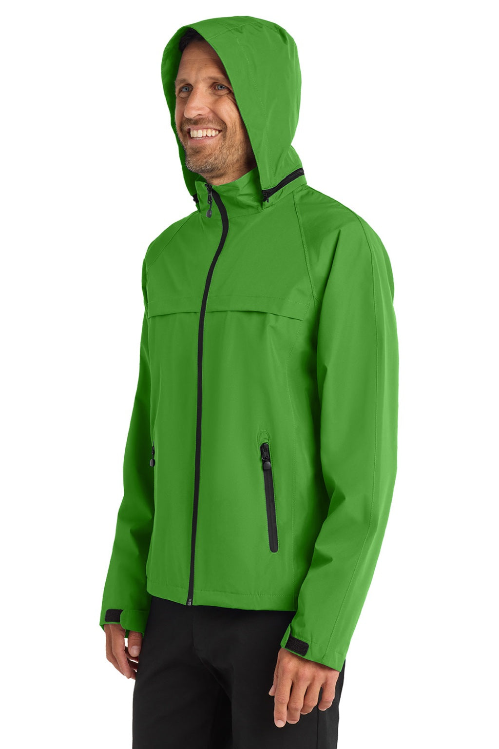 Port Authority J333 Mens Torrent Waterproof Full Zip Hooded Jacket Vine Green Model Side