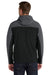 Port Authority J335 Mens Core Wind & Water Resistant Full Zip Hooded Jacket Black/Battleship Grey Model Back