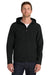 Port Authority J335 Mens Core Wind & Water Resistant Full Zip Hooded Jacket Black Model Front