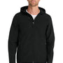 Port Authority Mens Core Wind & Water Resistant Full Zip Hooded Jacket - Black