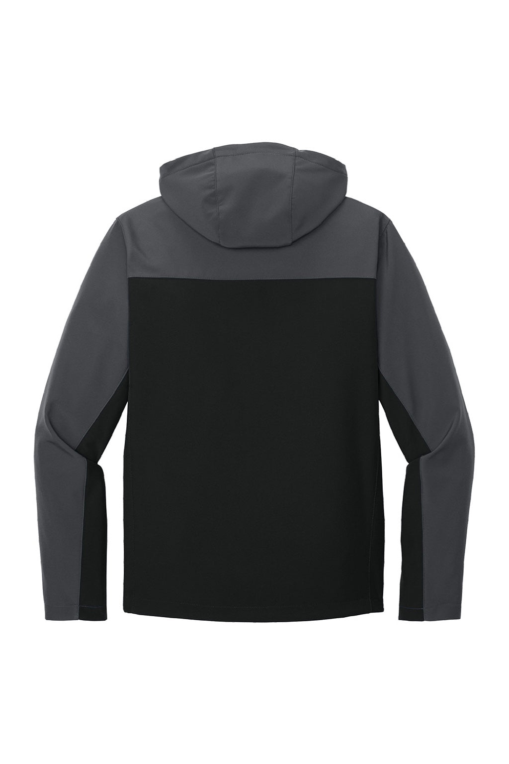 Port Authority J335 Mens Core Wind & Water Resistant Full Zip Hooded Jacket Black/Battleship Grey Flat Back