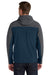 Port Authority J335 Mens Core Wind & Water Resistant Full Zip Hooded Jacket Dress Navy Blue/Battleship Grey Model Back