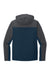 Port Authority J335 Mens Core Wind & Water Resistant Full Zip Hooded Jacket Dress Navy Blue/Battleship Grey Flat Back