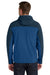 Port Authority J335 Mens Core Wind & Water Resistant Full Zip Hooded Jacket Night Sky Blue/Dress Navy Blue Model Back