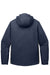 Port Authority J338 Mens Merge 3-in-1 Wind & Water Full Zip Hooded Jacket Dress Navy Blue/Steel Grey Flat Back