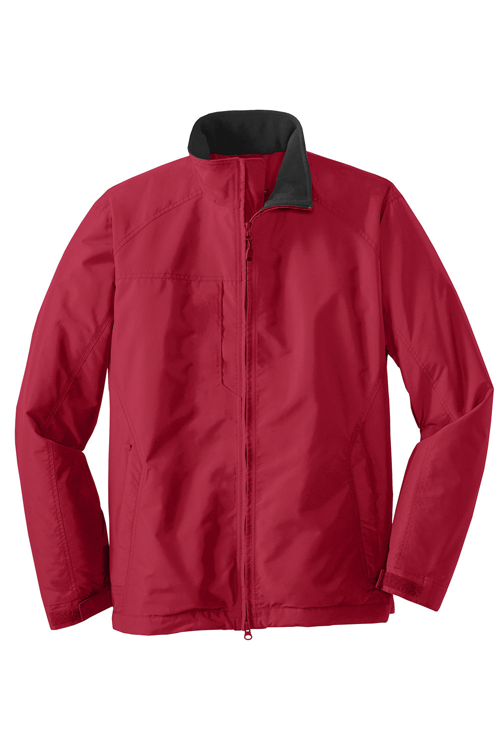 Port Authority J354 Mens Challenger II Wind & Water Resistant Full Zip Jacket True Red/True Black Flat Front