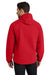 Port Authority J407 Mens Essential Waterproof Full Zip Hooded Rain Jacket Deep Red Model Back