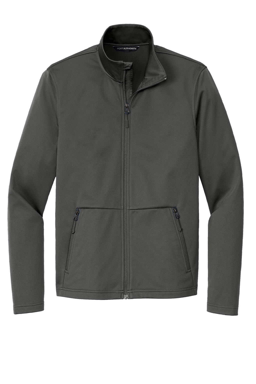 Port Authority J617 Mens Flexshell Water Resistant Full Zip Jacket Steel Grey Flat Front