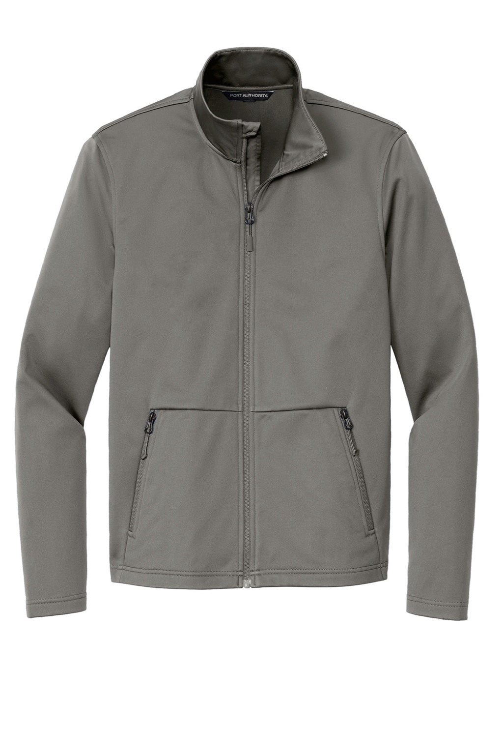 Port Authority J617 Mens Flexshell Water Resistant Full Zip Jacket Smoke Grey Flat Front
