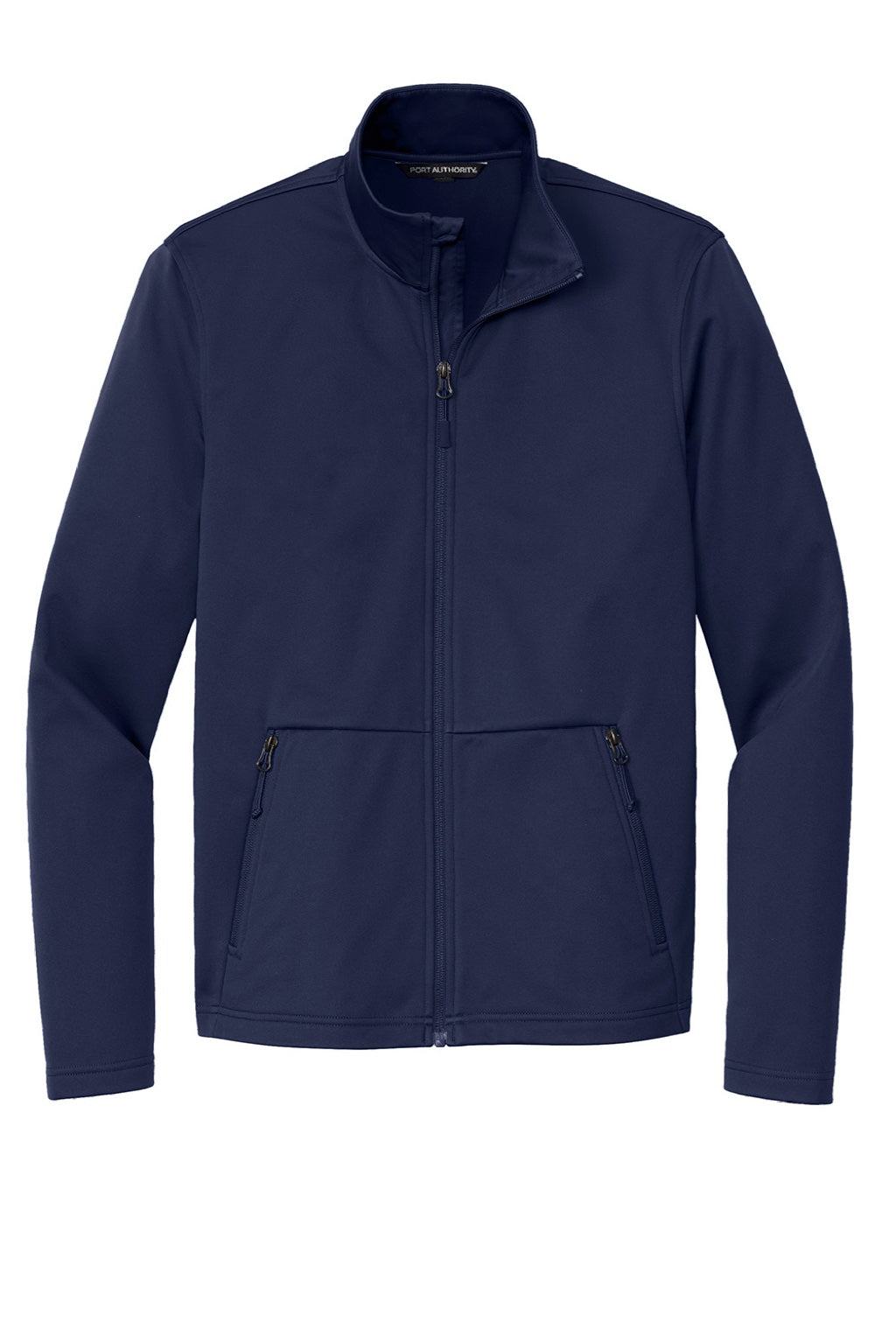 Port Authority J617 Mens Flexshell Water Resistant Full Zip Jacket True Navy Blue Flat Front