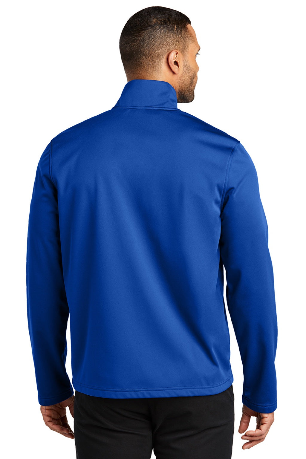 Port Authority J617 Mens Flexshell Water Resistant Full Zip Jacket True Royal Blue Model Back