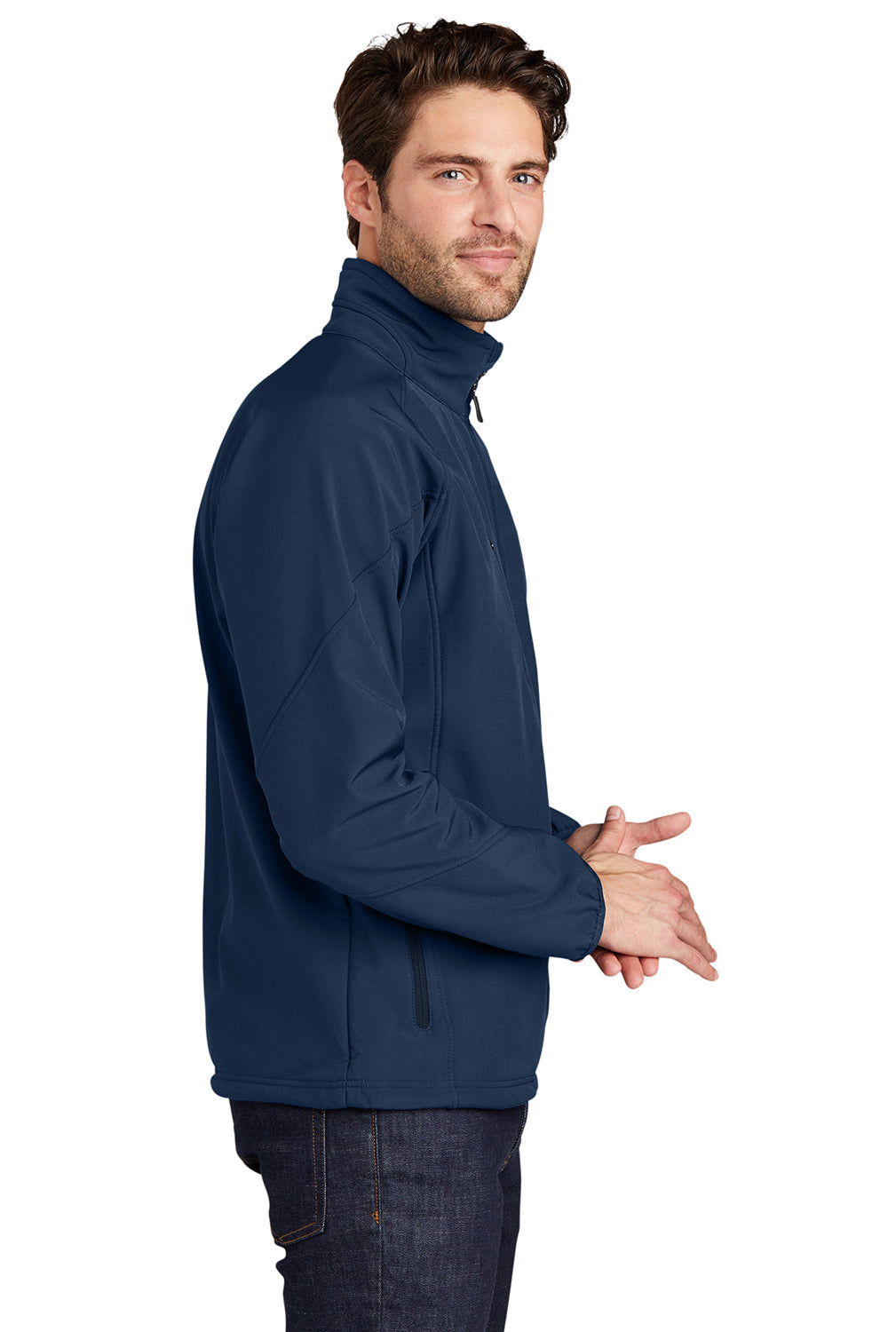 Port Authority J705/TLJ705 Mens Wind & Water Resistant Full Zip Jacket Insignia Blue Model Side
