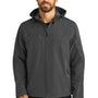 Port Authority Mens Wind & Water Resistant Full Zip Hooded Jacket - Charcoal Grey/Lemon Yellow