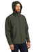 Port Authority J706 Mens Wind & Water Resistant Full Zip Hooded Jacket Mineral Green/Soft Orange Model 3q