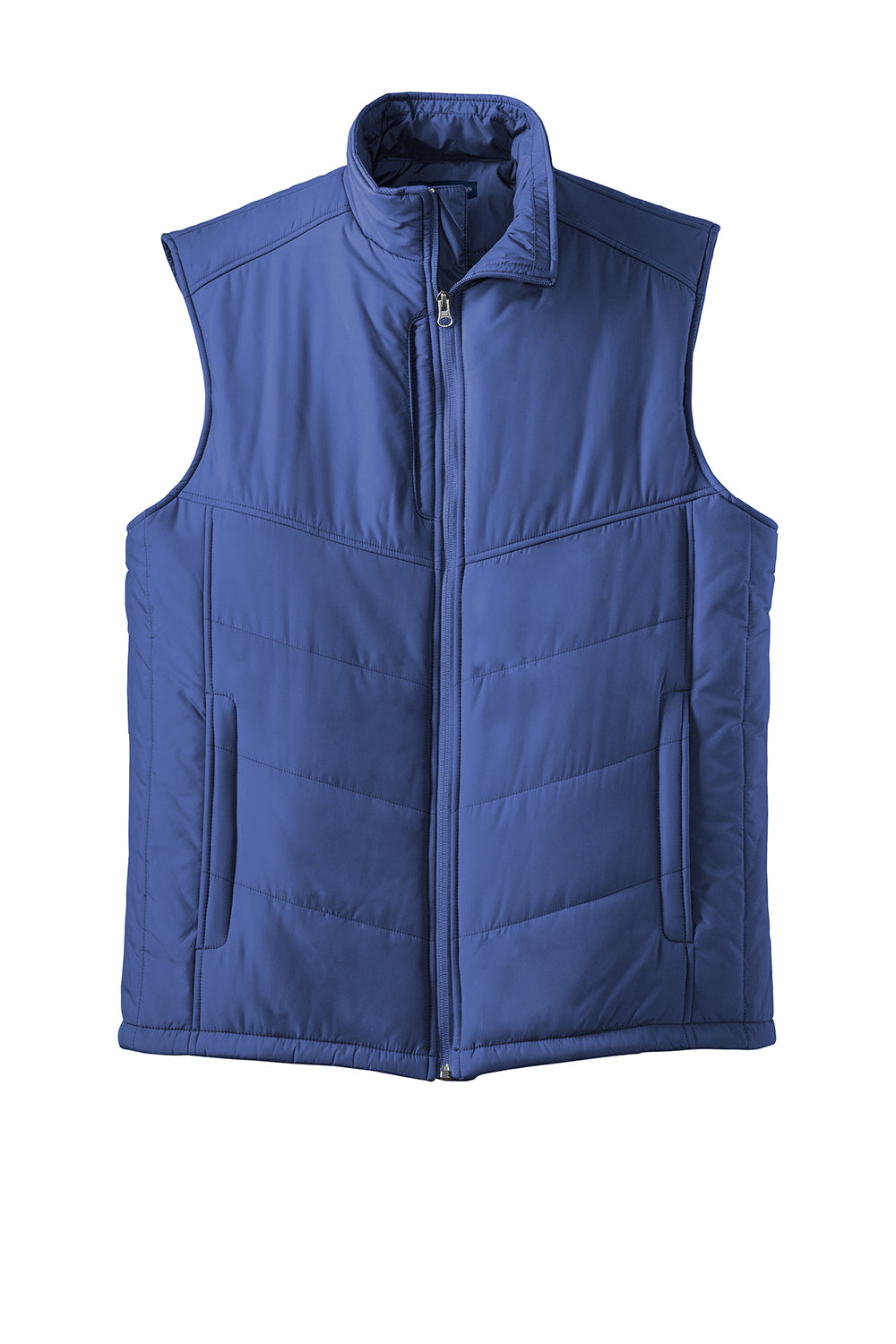 Port Authority J709 Mens Wind & Water Resistant Full Zip Puffy Vest Mediterranean Blue Flat Front