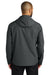 Port Authority J714 Mens C-FREE Water Resistant Full Zip Hooded Rain Jacket Steel Grey Model Back