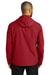 Port Authority J714 Mens C-FREE Water Resistant Full Zip Hooded Rain Jacket Rich Red Model Back