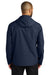 Port Authority J714 Mens C-FREE Water Resistant Full Zip Hooded Rain Jacket True Navy Blue Model Back