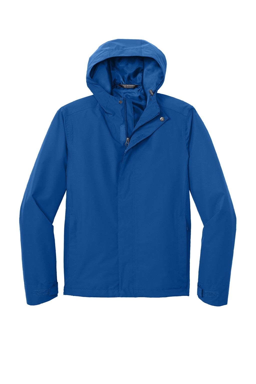 Port Authority J714 Mens C-FREE Water Resistant Full Zip Hooded Rain Jacket True Royal Blue Flat Front
