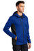 Port Authority J719 Mens Active Wind & Water Resistant Full Zip Hooded Jacket True Royal Blue/Deep Black Model 3q