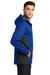 Port Authority J719 Mens Active Wind & Water Resistant Full Zip Hooded Jacket True Royal Blue/Deep Black Model Side