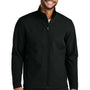 Port Authority Mens C-FREE Core Water Resistant Soft Shell Full Zip Jacket - Deep Black